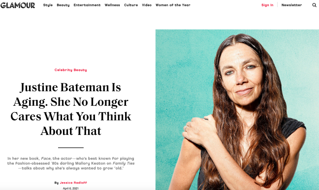 Justine Bateman as featured in Glamour