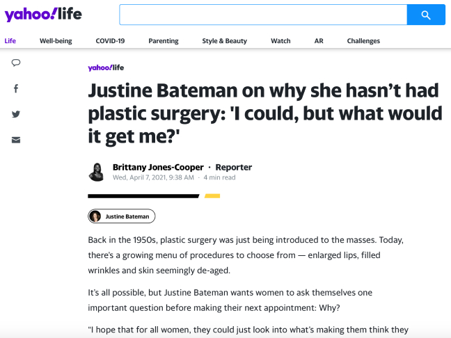Justine Bateman as featured on Yahoo! Life